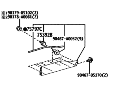 Toyota 75078-0R190-C0 MOULDING SUB-ASSY, R