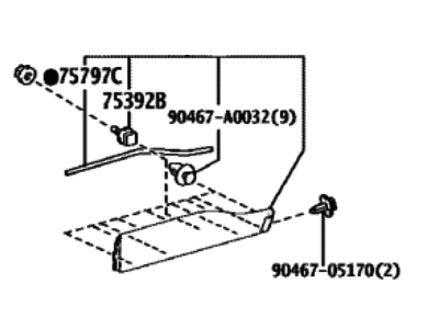 Toyota 75077-0R190-C0 MOULDING SUB-ASSY, R