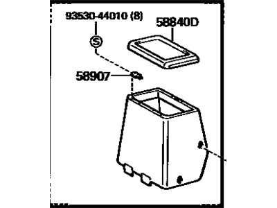 1987 Toyota Van Center Console Base - 58820-28010-03