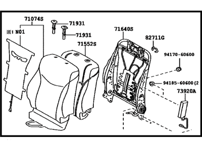 Toyota 71440-47080-E2 Back Assembly, Front Seat