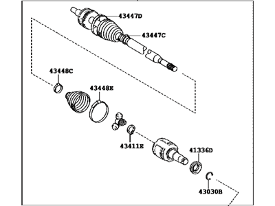 2020 Toyota Mirai Axle Shaft - 43410-62010